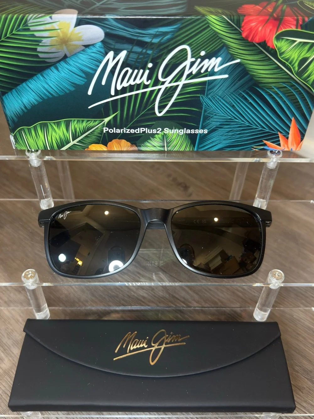 Maui Jim Hulili Rectangular Polarized Sunglasses